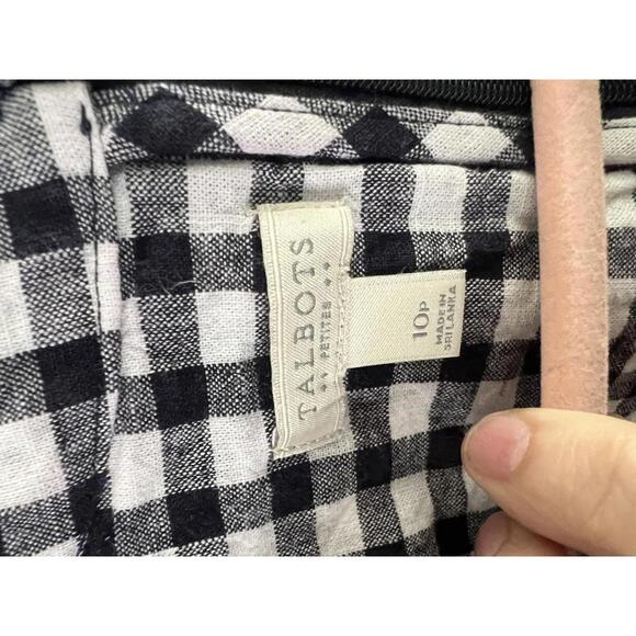 Talbots Petites Navy & White Gingham Dress - Stylish Summer Piece - Picture 3 of 6